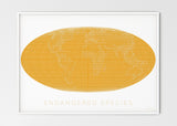 THE WORLD AS ENGANGERED SPECIES MAPOGRAPHICS Print Material Red_listed_species_LARGE5 / Large title / 100x70 cm (39.37x27.56")