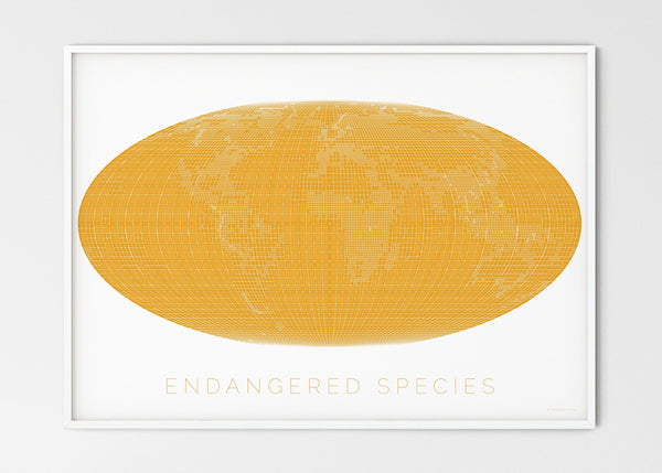 THE WORLD AS ENGANGERED SPECIES MAPOGRAPHICS Print Material Red_listed_species_LARGE5 / Large title / 100x70 cm (39.37x27.56")