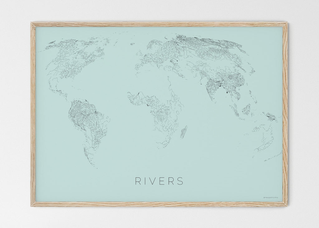 MAP PRINT: THE WORLD AS RIVERS – MAPOGRAPHICS
