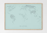 THE WORLD AS RIVERS Mapographics Print Material Rivers_LARGE2 / Large title / 100x70 cm (39.37x27.56")