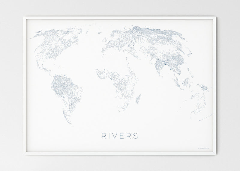 THE WORLD AS RIVERS Mapographics Print Material Rivers_LARGE4 / Large title / 100x70 cm (39.37x27.56")