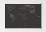 THE WORLD AS RIVERS Mapographics Print Material Rivers_LARGE5 / Large title / 100x70 cm (39.37x27.56")