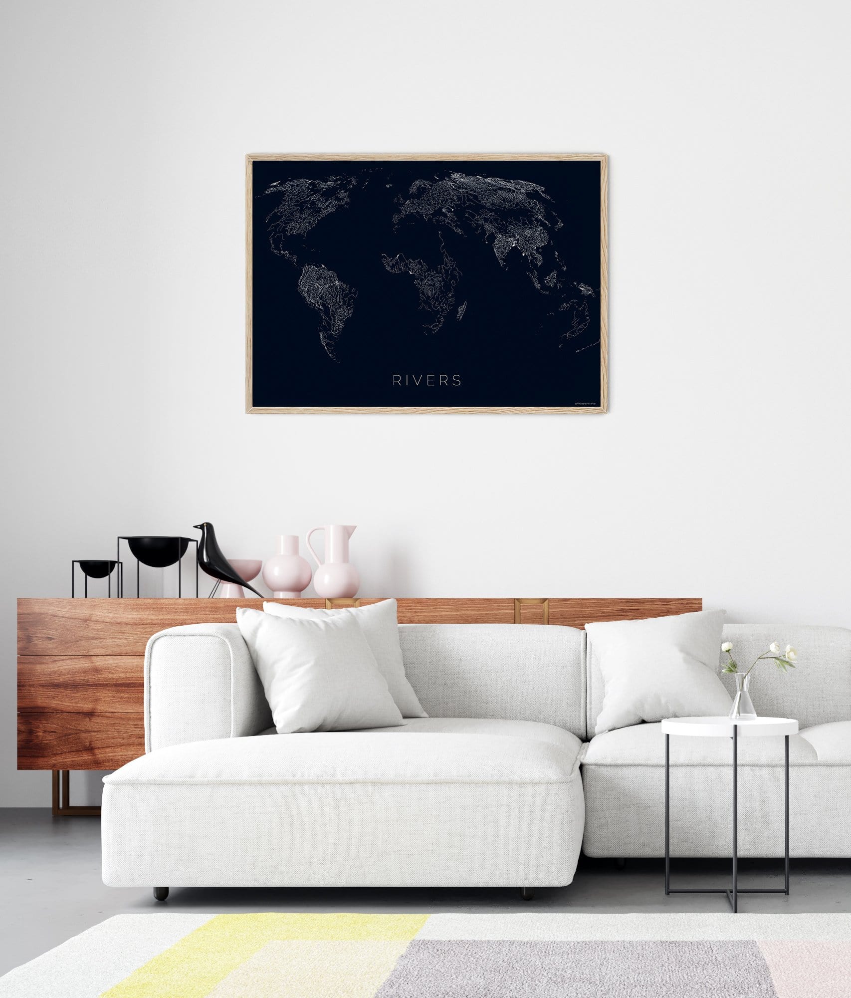 World Rivers Map Poster – Minimalist Map Wall Art – MAPOGRAPHICS