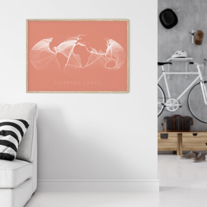 THE WORLD AS SHIPPING ROUTES Mapographics Print Material